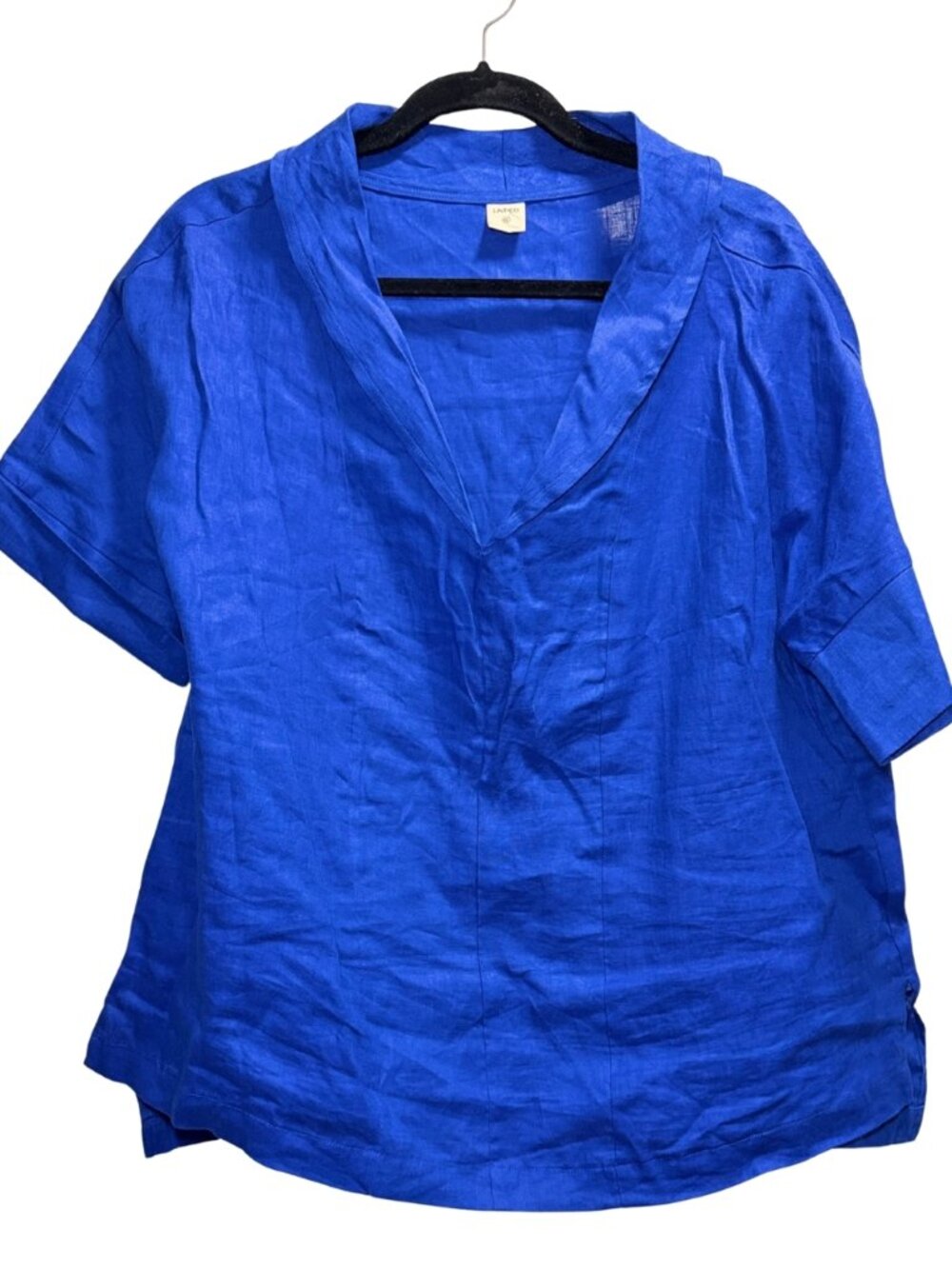 Lintico Cobalt Blue Linen Tunic Blouse XL